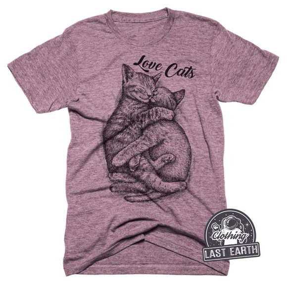 Love Cats T-Shirt Cats in Love Shirt Cute Cat Shirt The Cure Cat Lovers - Picture 1 of 3